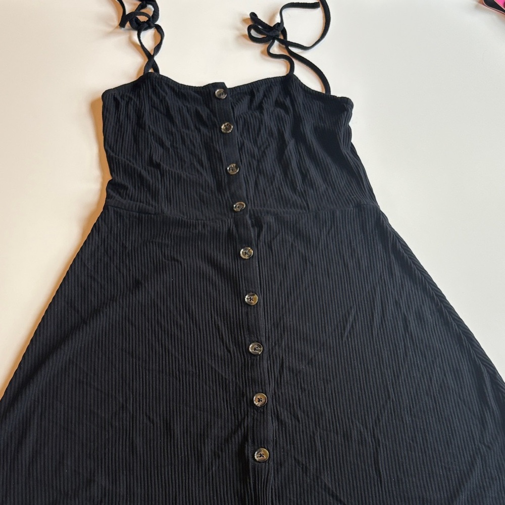 Topshop Black tie strap Button-Down Dress